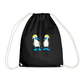 Blue-footed booby Christmas - Drawstring Bag - black - Front