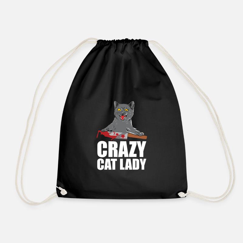 Crazy Cat Lady - Turnbeutel - Schwarz