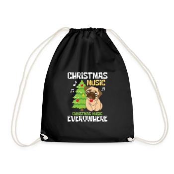 Christmas Music Everywhere - Drawstring Bag - black - Front