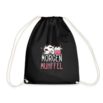 MUHffel Morgenmuffel Kuh Muh - Turnbeutel - Schwarz - Vorne