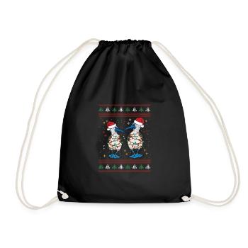 Weihnachten Blaufußtölpel Seevogel - Turnbeutel - Schwarz - Vorne