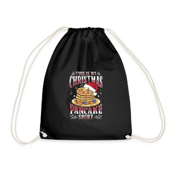 This Is My Christmas Pancake - Drawstring Bag - black - Front