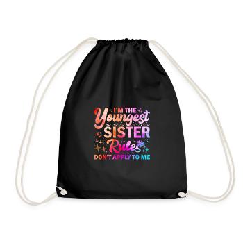 Je suis la plus jeune sœur Les règles ne s’appliquent pas à moi - Sac de sport léger - noir - Devant