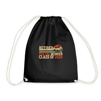 Retired Postal Worker Class Of 2024 - Drawstring Bag - black - Front
