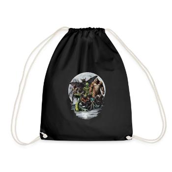 Cryptid Group - Drawstring Bag - black - Front