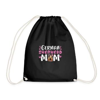 German Shepherd Mom - Drawstring Bag - black - Front