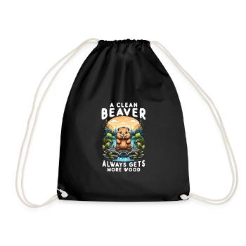 Un castor propre reçoit toujours plus de bois - Sac de sport léger - noir - Devant