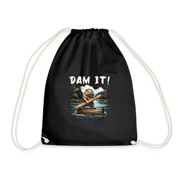 Dam It - Drawstring Bag - black - Front