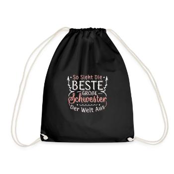 So Sieht Die Beste Große Schwester Der Welt Aus - Turnbeutel - Schwarz - Vorne