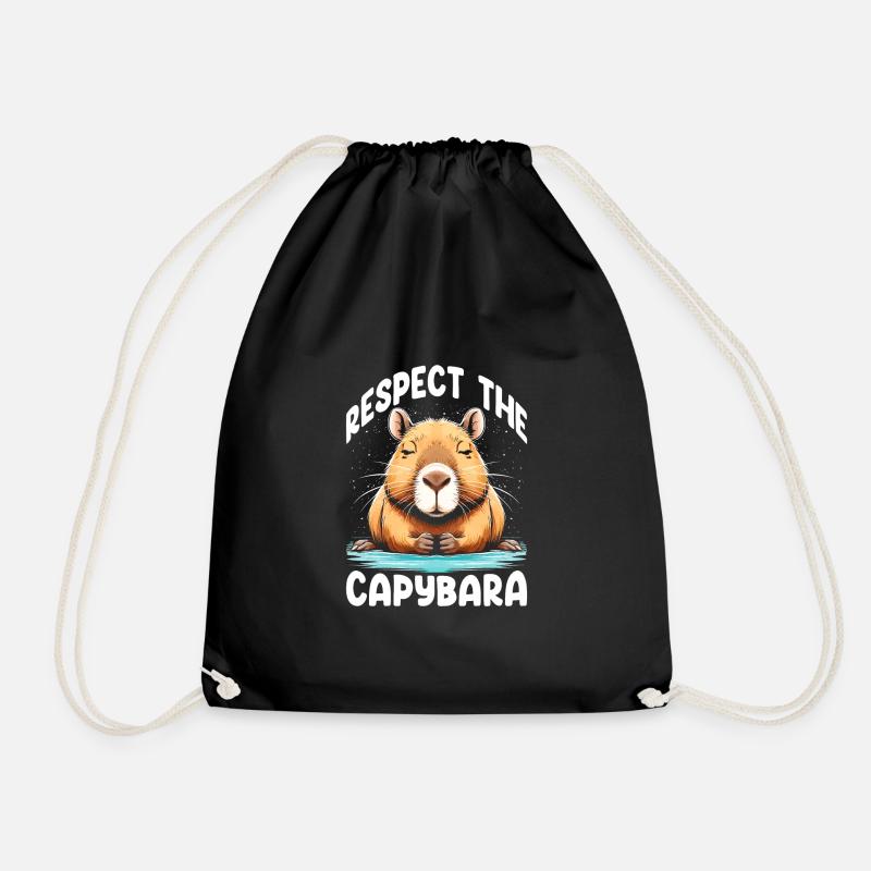 Respect The Capybara - Turnbeutel - Schwarz