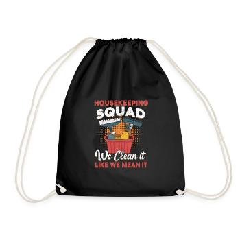 Housekeeping Squad - Drawstring Bag - black - Front