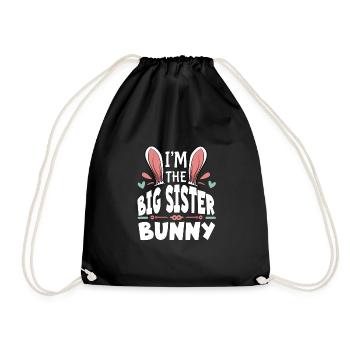 Je suis la grande sœur lapin - Sac de sport léger - noir - Devant