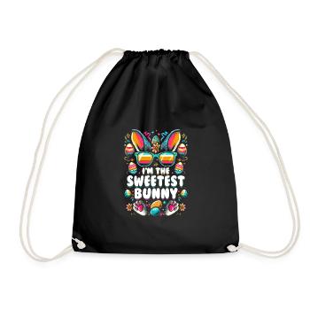 I'm The Sweetest Bunny - Drawstring Bag - black - Front