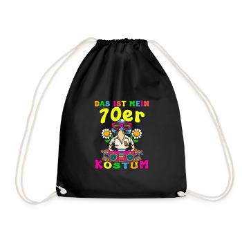 Das ist mein 70er Kostüm 70s Motto Party Kostüm - Turnbeutel - Schwarz - Vorne