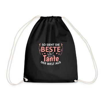 So Sieht Die Beste Tante Der Welt Aus - Turnbeutel - Schwarz - Vorne