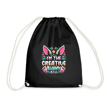 Je suis le lapin créatif - Sac de sport léger - noir - Devant