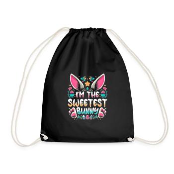 I'm The Sweetest Bunny - Drawstring Bag - black - Front