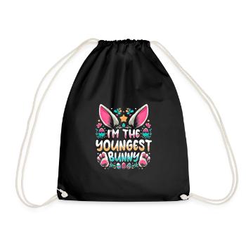 Je suis le plus jeune lapin - Sac de sport léger - noir - Devant