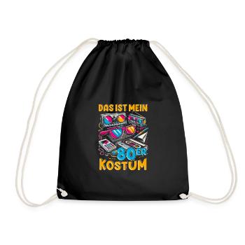 Das ist mein 80er Kostüm - Turnbeutel - Schwarz - Vorne