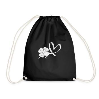 Cœur de trèfle irlandais de la Saint-Patrick - Sac de sport léger - noir - Devant