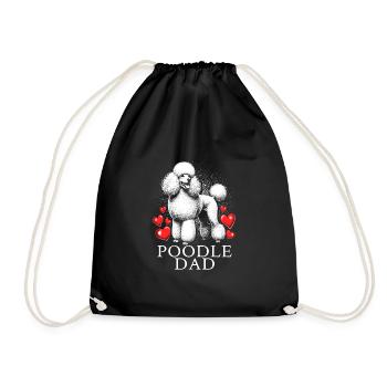 Poodle Dad - Drawstring Bag - black - Front