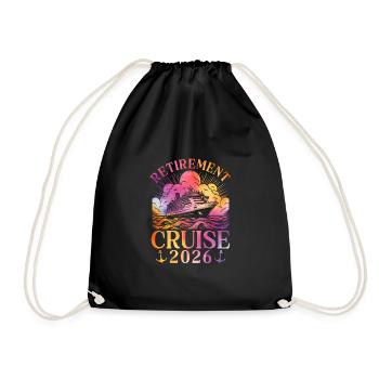 Retirement Cruise 2026 - Drawstring Bag - black - Front