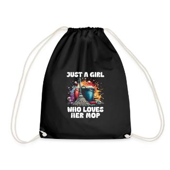 Just A Girl Who Loves Her Mop - Drawstring Bag - black - Front