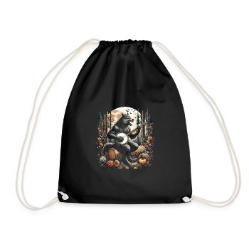 Werewolf with guitar - Drawstring Bag - black - Front