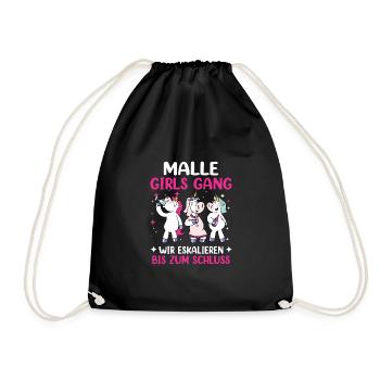 Malle Girls Gang Unicorn Mallorca Party Holiday - Drawstring Bag - black - Front
