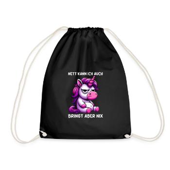 Nice I can also bring but nothing brings - Drawstring Bag - black - Front