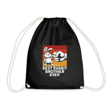 Best Bunny Grandpa Ever - Drawstring Bag - black - Front