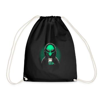 Amateur de café extraterrestre - Sac de sport léger - noir - Devant