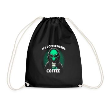 My Coffee Needs Coffee - Drawstring Bag - black - Front