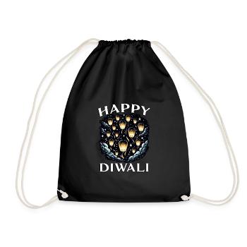 Happy Diwali - Turnbeutel - Schwarz - Vorne