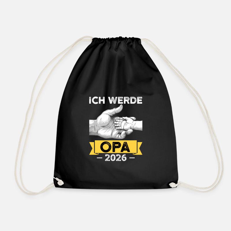 Ich werde Opa 2026 - Turnbeutel - Schwarz