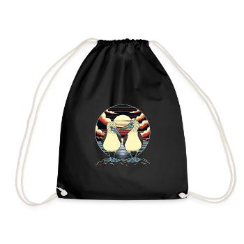 Blue-footed boobies couple - Drawstring Bag - black - Front