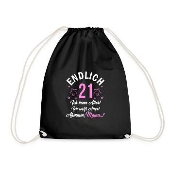 Finally 21 I can do everything, I know everything - Drawstring Bag - black - Front