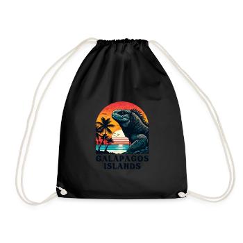 Marine Iguana Galápagos Islands - Drawstring Bag - black - Front