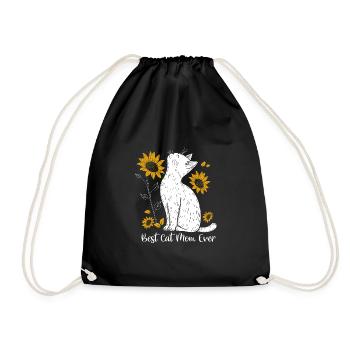 Best Cat Mom Ever - Drawstring Bag - black - Front