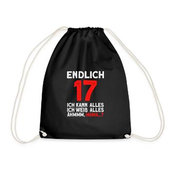 Finally 17 I can do everything, I know everything - Drawstring Bag - black - Front