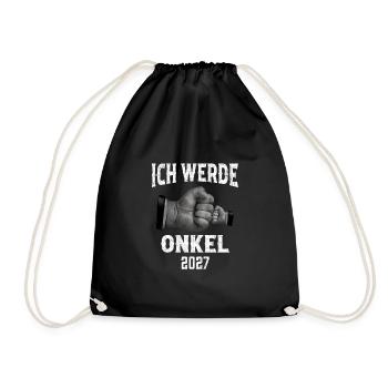Ich werde Onkel 2027 - Turnbeutel - Schwarz - Vorne