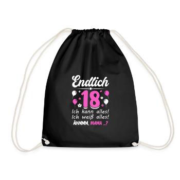 Finally 18 I can do everything, I know everything - Drawstring Bag - black - Front