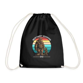Best Pappy Squatch Ever - Drawstring Bag - black - Front