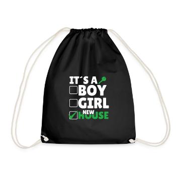It's A Boy Girl New House - Drawstring Bag - black - Front