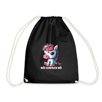 No! Just nope unicorn - Drawstring Bag - black - Front