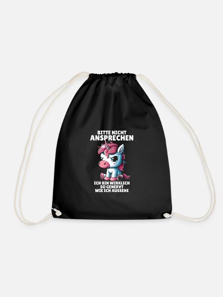 Please don't talk to me, I'm really so annoyed - Drawstring Bag - black