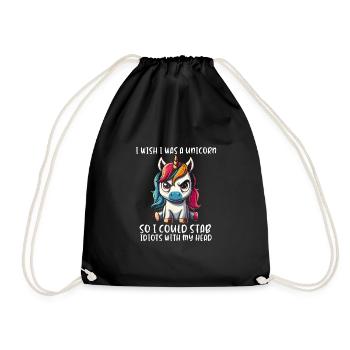 J’aimerais être une licorne pour pouvoir poignarder des idiots - Sac de sport léger - noir - Devant