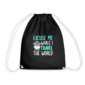 Excusez-moi pendant que je voyage dans le monde - Sac de sport léger - noir - Devant