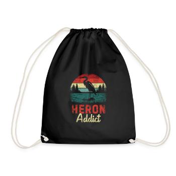 Héron accro - Sac de sport léger - noir - Devant