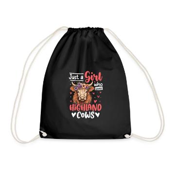 Juste une fille qui aime les vaches Highland - Sac de sport léger - noir - Devant
